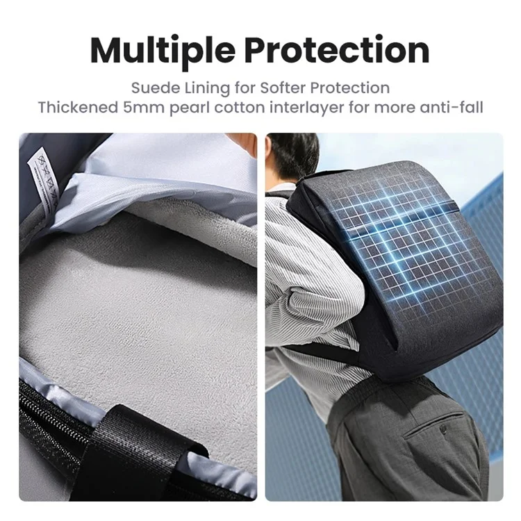 UGREEN 90798 Mochila de Tecido Oxford 600D Impermeável para Viagem com Compartimento para Laptop de 15,6 Polegadas