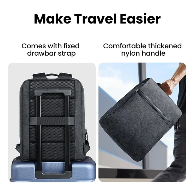 UGREEN 90798 Mochila de Tecido Oxford 600D Impermeável para Viagem com Compartimento para Laptop de 15,6 Polegadas