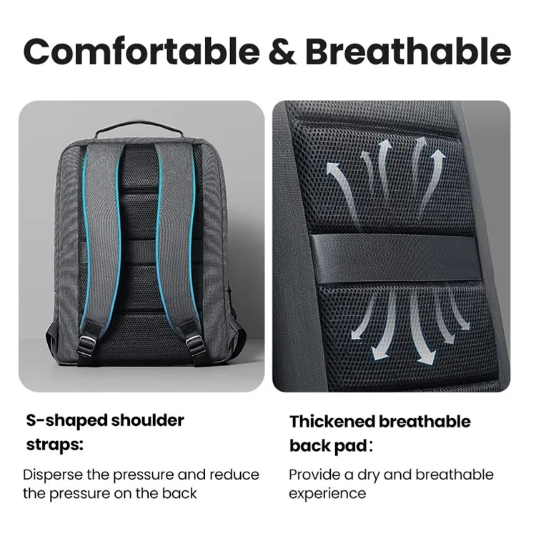 UGREEN 90798 Mochila de Tecido Oxford 600D Impermeável para Viagem com Compartimento para Laptop de 15,6 Polegadas