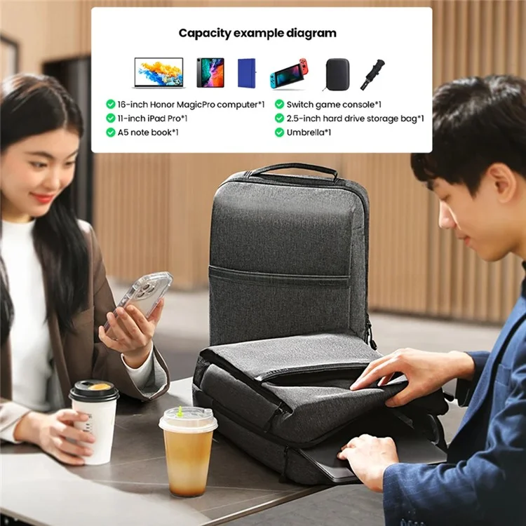 UGREEN 90798 Mochila de Tecido Oxford 600D Impermeável para Viagem com Compartimento para Laptop de 15,6 Polegadas