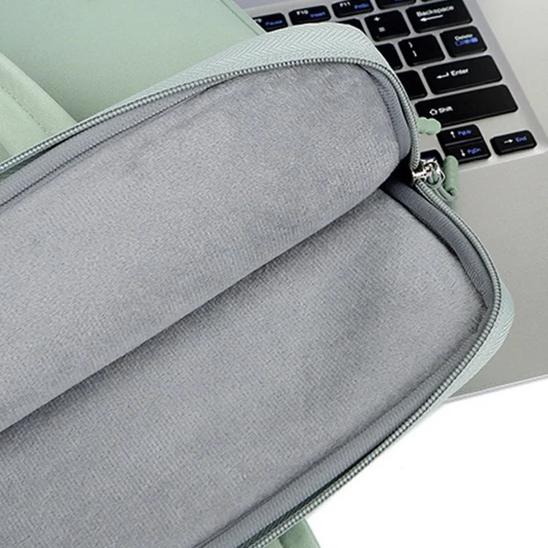 حقيبة تخزين من قماش أكسفورد لحقيبة كمبيوتر محمول مقاس 15.6 بوصة - أسود