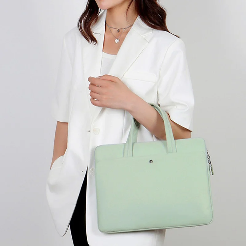 حقيبة تخزين من قماش أكسفورد لحقيبة كمبيوتر محمول مقاس 15.6 بوصة - أسود