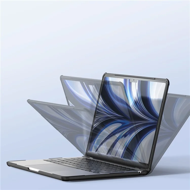 DUX DUCIS Série LCGM Étui brillant pour Macbook Air 15 pouces (2023) / (2024) A2941 A3114 Coque de protection TPU+PC - Noir 