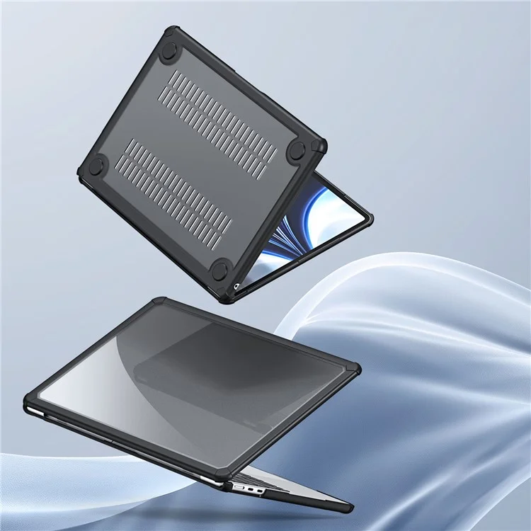 DUX DUCIS LCGM Series Glossy Case for MacBook Pro 14 inch (2021) / (2023) Anti-Scratch TPU+PC Cover - Black