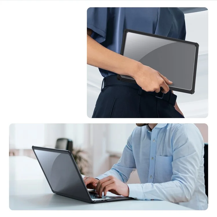 DUX DUCIS LCGM Series Glossy Case for MacBook Pro 14 inch (2021) / (2023) Anti-Scratch TPU+PC Cover - Black