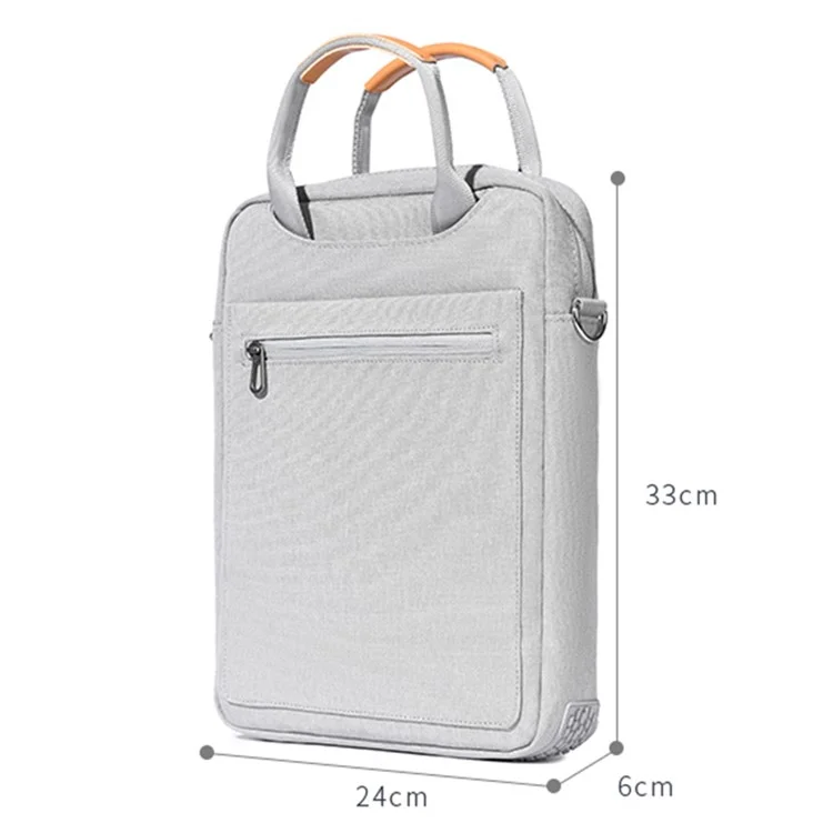 12.9-Inch Laptop Handbag Tablet PC Storage Pouch Briefcase Oxford Cloth Shoulder Bag - Grey