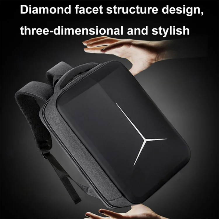 15 inch Laptop Backpack Waterproof Oxford Cloth+Polyester Computer Rucksack with USB Charging Port - Black