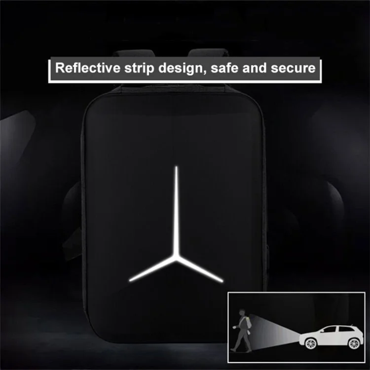15 inch Laptop Backpack Waterproof Oxford Cloth+Polyester Computer Rucksack with USB Charging Port - Black