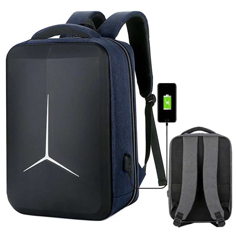 Sac à dos pour ordinateur portable de 15 pouces, imperméable, en tissu Oxford + polyester - Bleu