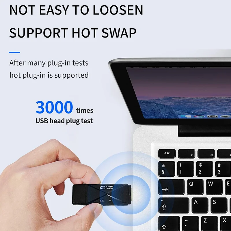 ADS-218 USB / 8-Pin / Type-C 3-in-1 SD TF Memory Card Reader Data Transfer Adapter - White