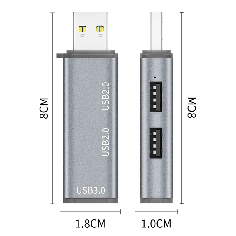 ADS-302A USB Adapter Hub to 1 x USB 3.0 + 2 x USB 2.0 Expansion Station - Silver