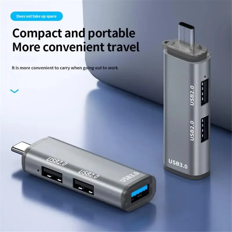 ADS-302C Type-C Adapter Hub to USB 3.0 +  Dual USB 2.0 Expansion Station - Silver