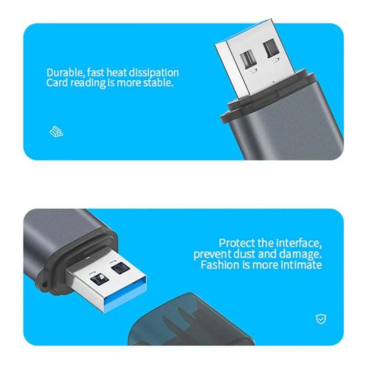 ADS-308A Alluminio Lega USB 3.0 + USB 2.0 Splitter Hub SD / TF Card Reader