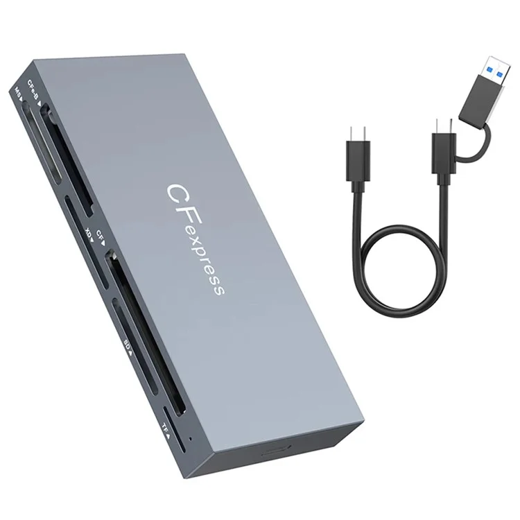 CR353 6-in-1 Cfexpress Typ B / CF / XD / MS / SD / TF-Speicherkarten-Reader-Computer-Laptop-Adapter mit Kabel
