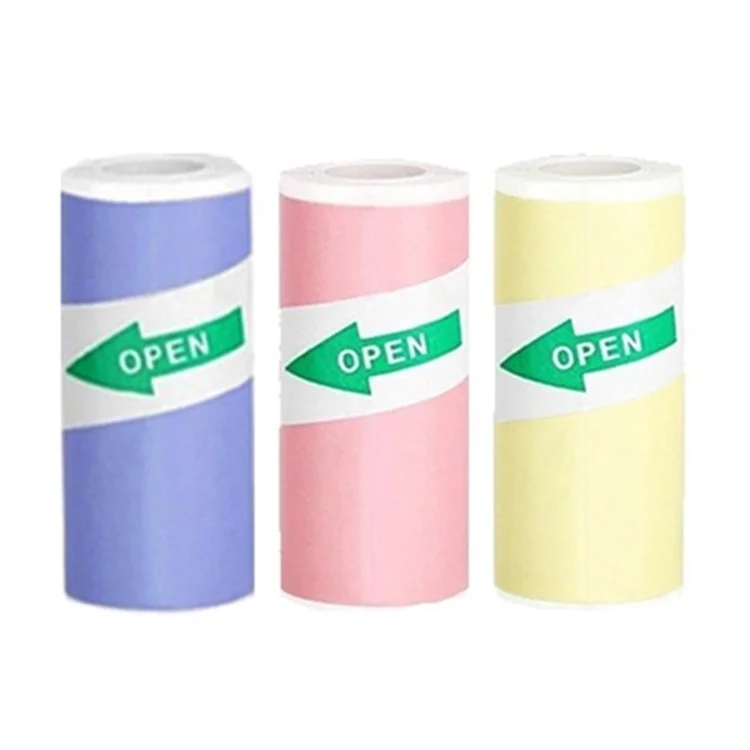 3 Roll Different Color 57x25mm Self-Adhesive Thermal Printing Paper Printer Accessory