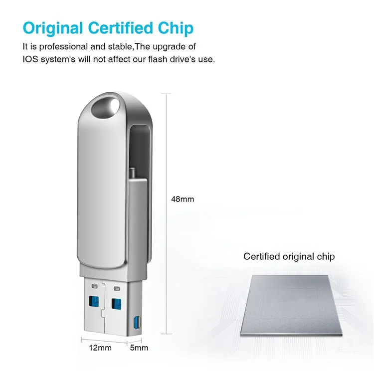 2 in 1 Kartenleser 256 gb OTG USB -flash -laufwerk Mit 8Pin + USB 3.0 Port U -festplatte Für Den Iphone Computer PC - Schwarz