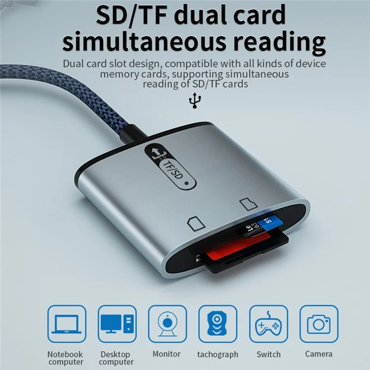 MH378S USB 3.0 zu TF SD Speicherkarten-Leser Hochgeschwindigkeits-Aluminiumlegierung-Kartenleser