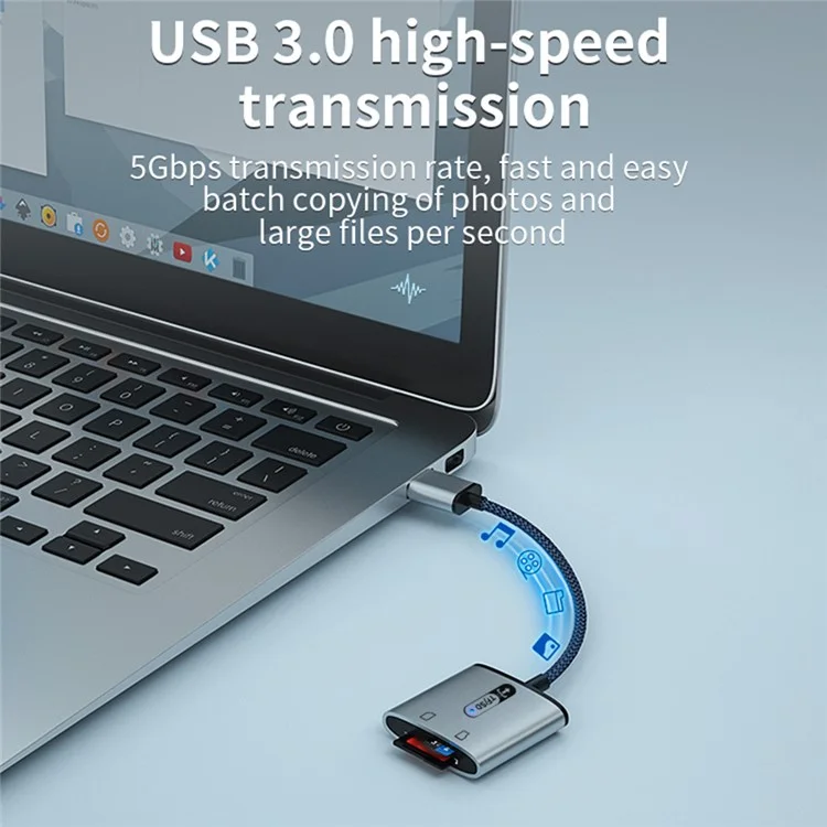 MH378S USB 3.0 zu TF SD Speicherkarten-Leser Hochgeschwindigkeits-Aluminiumlegierung-Kartenleser