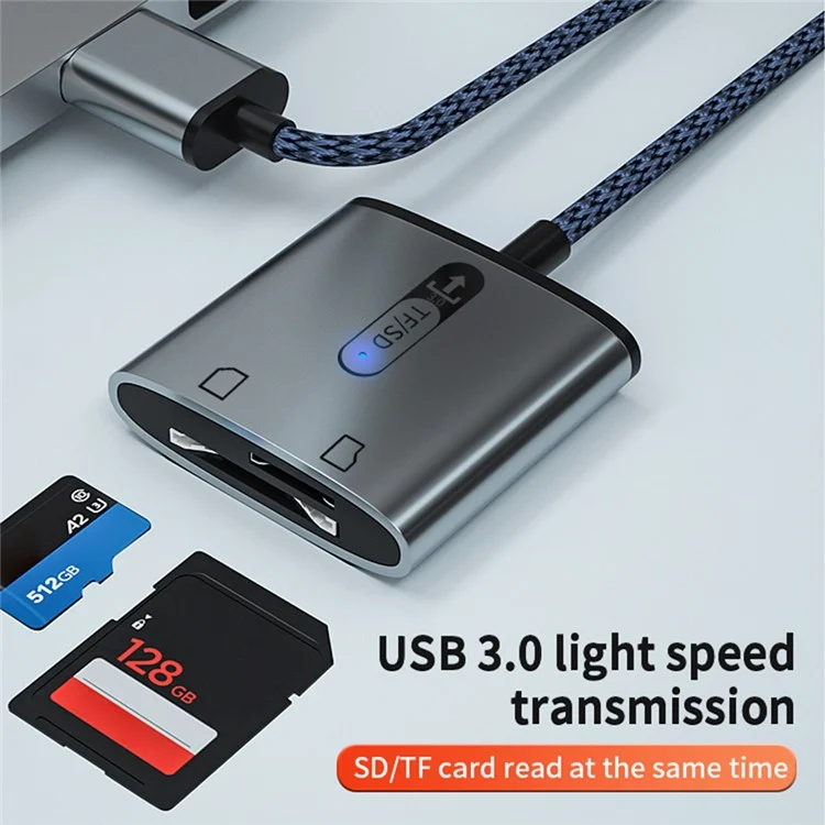 MH378S USB 3.0 zu TF SD Speicherkarten-Leser Hochgeschwindigkeits-Aluminiumlegierung-Kartenleser