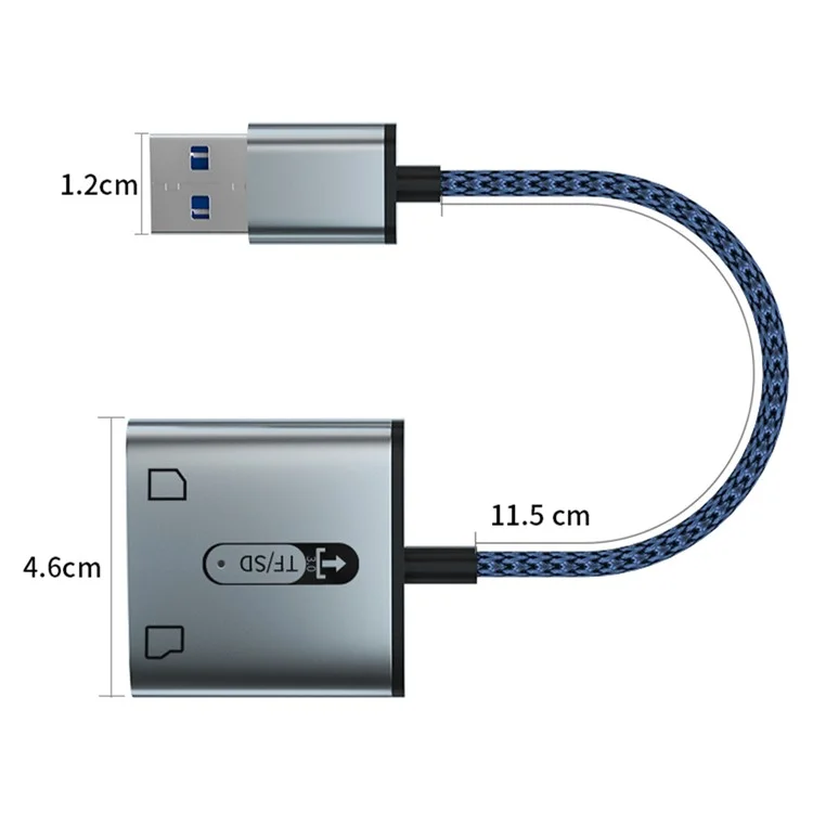 MH378S USB 3.0 zu TF SD Speicherkarten-Leser Hochgeschwindigkeits-Aluminiumlegierung-Kartenleser