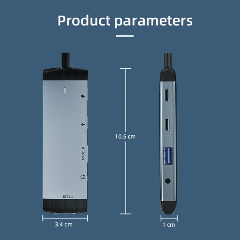 MH368 5-in-1 USB Hub Type-C to 3.5mm + USB3.0 + USB2.0 + Type-C Audio + Type-C Charging Adapter