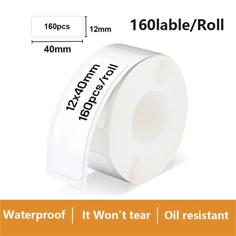 Für Marklife P15 / P12-drucker 1 Roll 40x12mm Thermals Etikett Aufkleber Selbstklebender Etikettendruckpapier