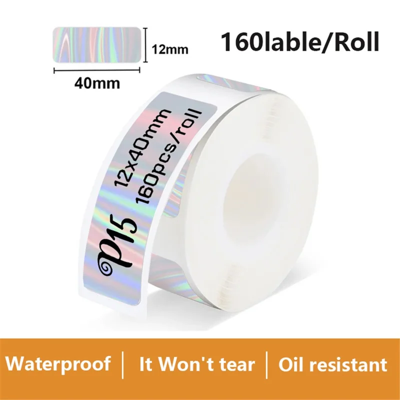 For Marklife P15  /  P12 Printer 1 Roll 40x12mm Thermal Label Sticker Self-Adhesive Label Printing Paper - Laser