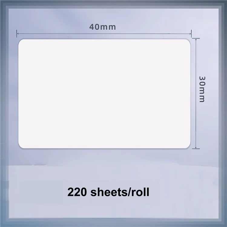 1 Roll Multipurpose Self Adhesive Thermal Label Waterproof Supermarket Price Tag Printing Paper - 40x30mm / 220 Sheets