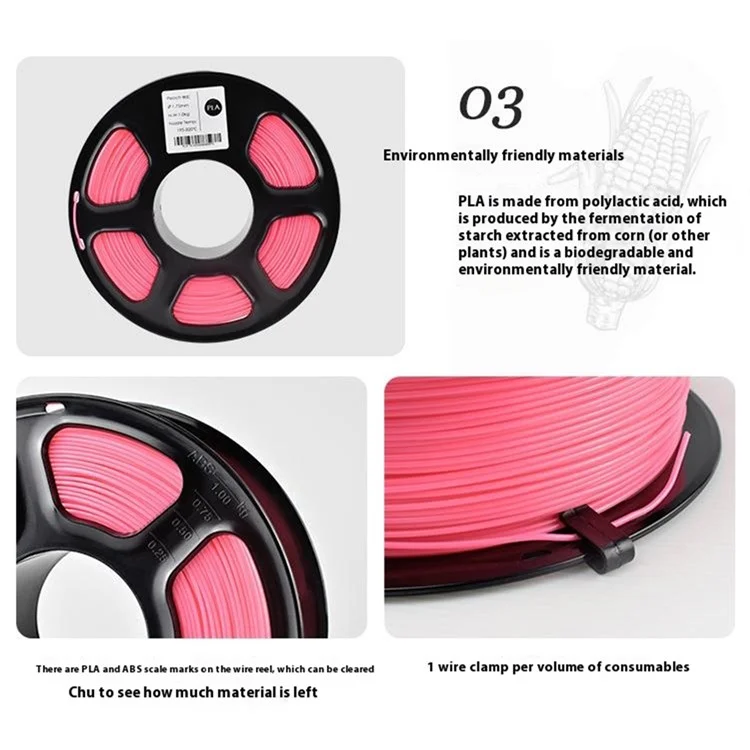 Biologisch abbaubares PLA 1,75 mm Filament für 3D-Drucker, Hochglanz-Filament, Genauigkeitstoleranz +/- 0,03 mm - Kaffee