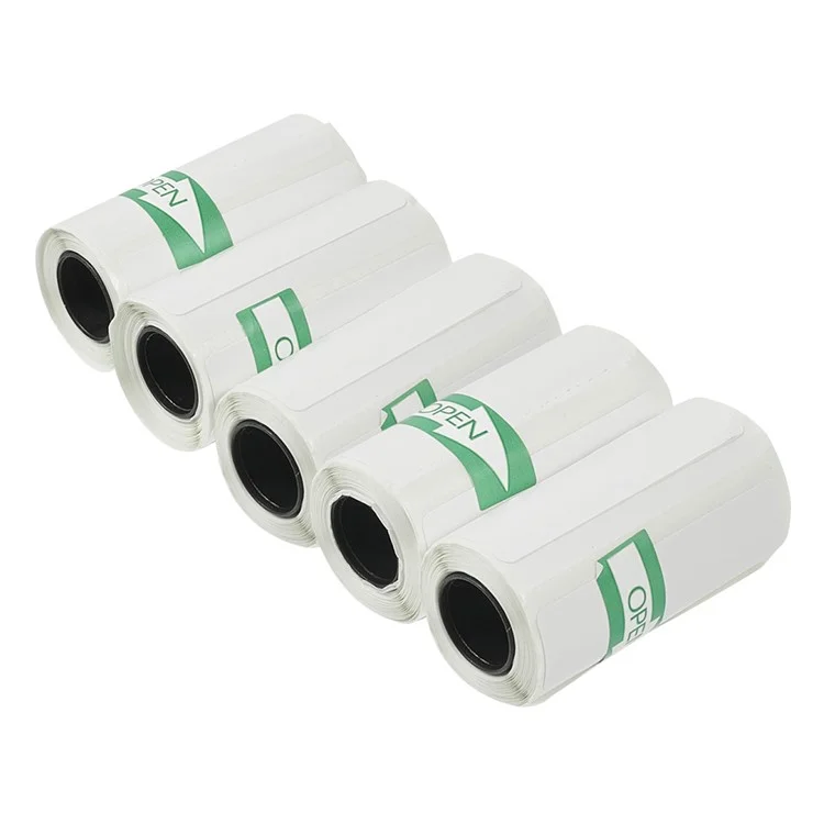 5 Rollen Thermoetikettendruckpapier, Kratzfest, Selbstklebende Blanko-Etiketten, 57 x 15mm
