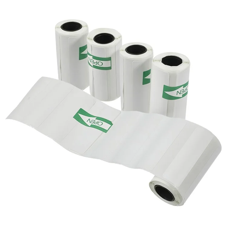 5 Rollen Thermoetikettendruckpapier, Kratzfest, Selbstklebende Blanko-Etiketten, 57 x 15mm