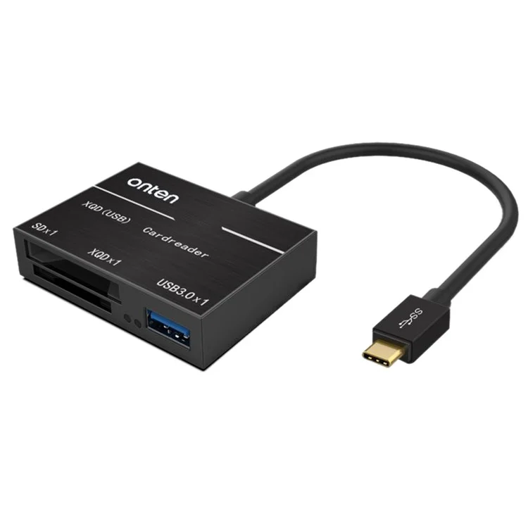 ONTEN OTN-9189 Lettore di schede 3 in 1 Type-C per XQD / SD con porta USB 3.0 per trasferimento dati ad alta velocità