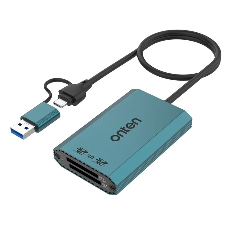 ONTEN OTN-P5 USB-C / USB 3.0 to Dual SD Card Reader UHS-II Data Transfer Adapter for Laptop PC