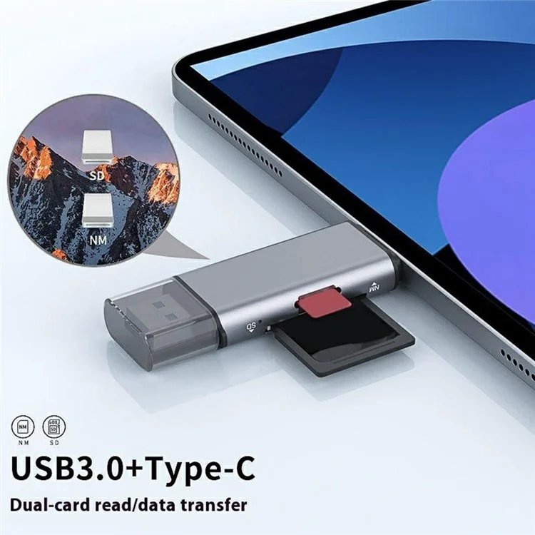 ONTEN CR531N Type-C / USB Memory Card Reader NM / SD Card High Speed Data Transfer Adapter