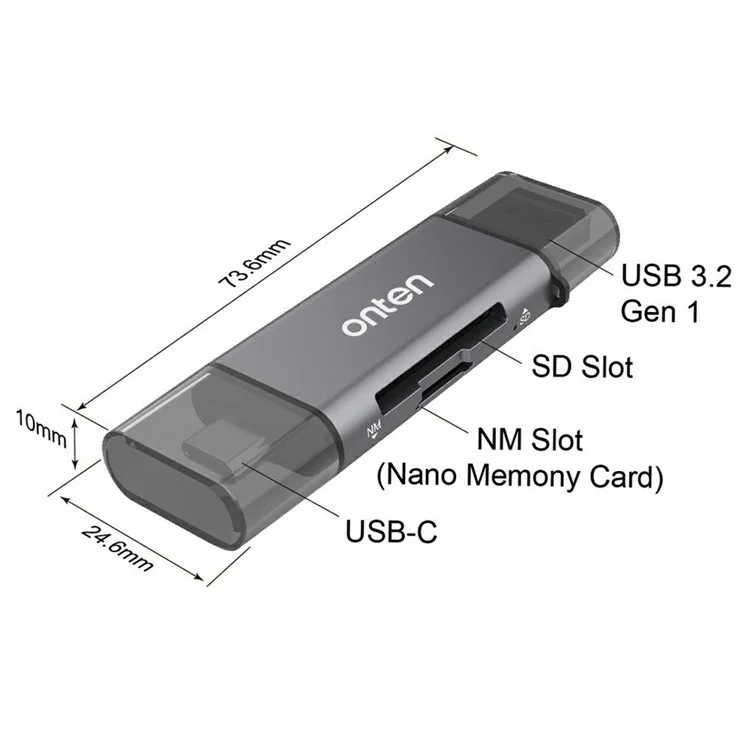 ONTEN CR531N Type-C / USB Memory Card Reader NM / SD Card High Speed Data Transfer Adapter