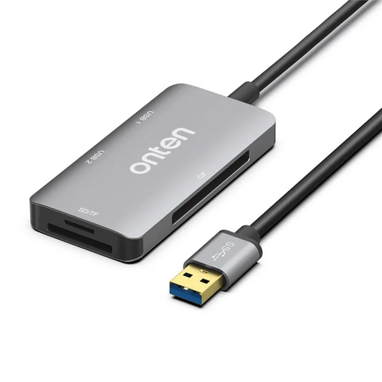 Lecteur de carte ONTEN 8107 USB 3.0 Haute Vitesse CF SD TF Lecture Simultanée Adaptateur en Alliage d'Aluminium