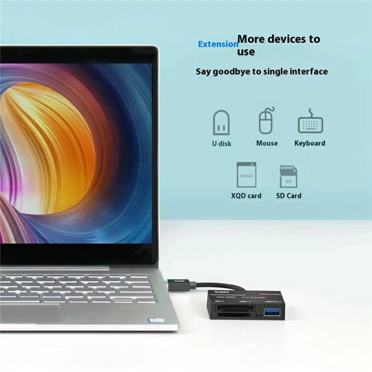 ONTEN 5212B USB3.0 to XQD SD USB3.0 Memory Card Reader Aluminum Alloy Adapter