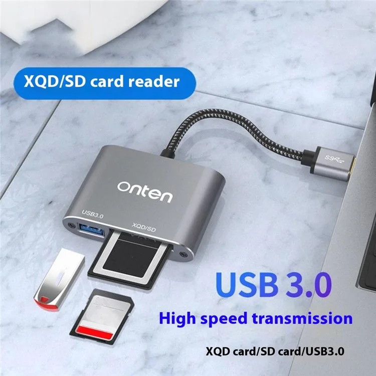Lecteur de carte ONTEN 5512 XQD / SD USB 3.0 Adaptateur de transfert de données à haute vitesse