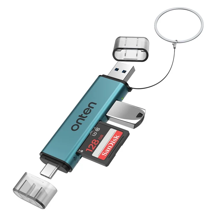 ONTEN OTN-CR537S Type-C / USB to USB3.0 + SD / TF Card Slots Multi-Function Card Reader