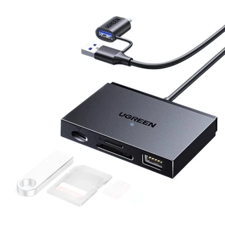 UGREEN 45178 Lector de Tarjetas 2 en 1 USB A / Tipo C para SD / TF / NM Compatible con Apple / Huawei / Android