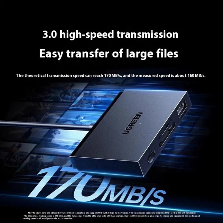 UGREEN 45178 Lector de Tarjetas 2 en 1 USB A / Tipo C para SD / TF / NM Compatible con Apple / Huawei / Android