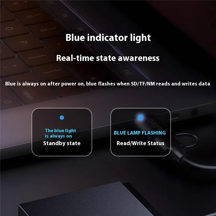UGREEN 45178 Lector de Tarjetas 2 en 1 USB A / Tipo C para SD / TF / NM Compatible con Apple / Huawei / Android