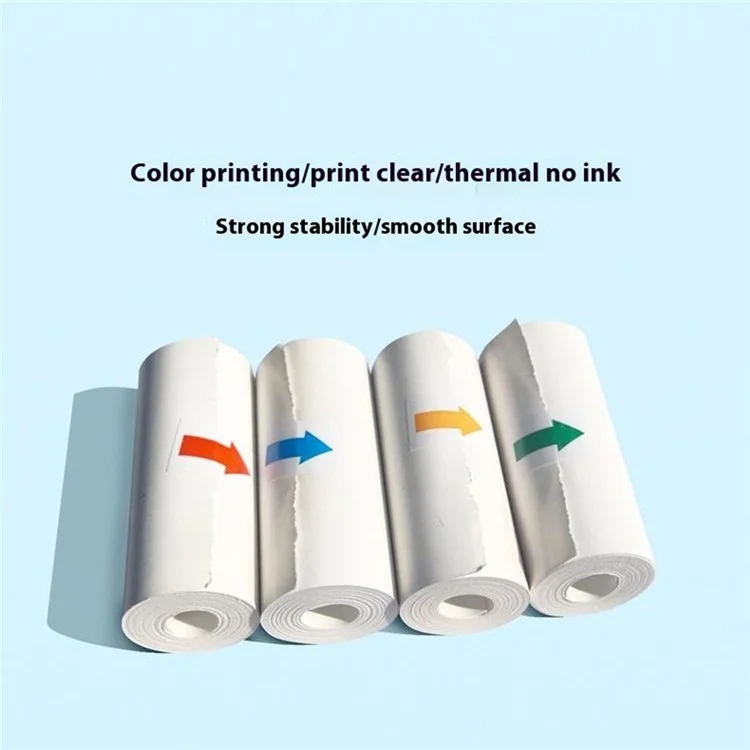 4 Rolls 57 x 25mm Thermal Paper for Children Camera Red / Orange / Blue / Green Printing Paper