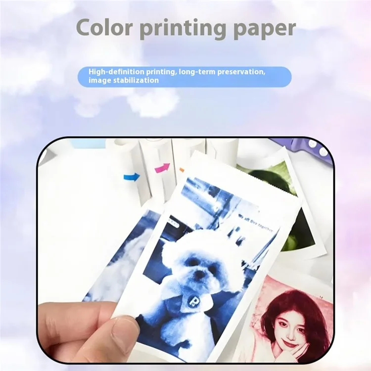 4 Rolls 57 x 25mm Thermal Paper for Children Camera Red / Orange / Blue / Green Printing Paper