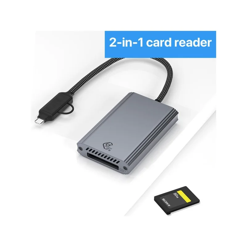 Считыватель карт Type-C / USB в Cfexpress Type-B 2-в-1, высокоскоростной, 10 Гбит/с - Серый