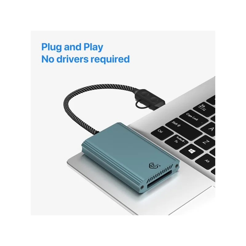 Кардридер Type-C / USB для карт памяти CFexpress Type-B, 2-в-1, высокоскоростной 10 Гбит/с - Зеленый
