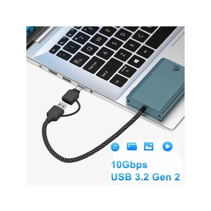 Кардридер Type-C / USB для карт памяти CFexpress Type-B, 2-в-1, высокоскоростной 10 Гбит/с - Зеленый