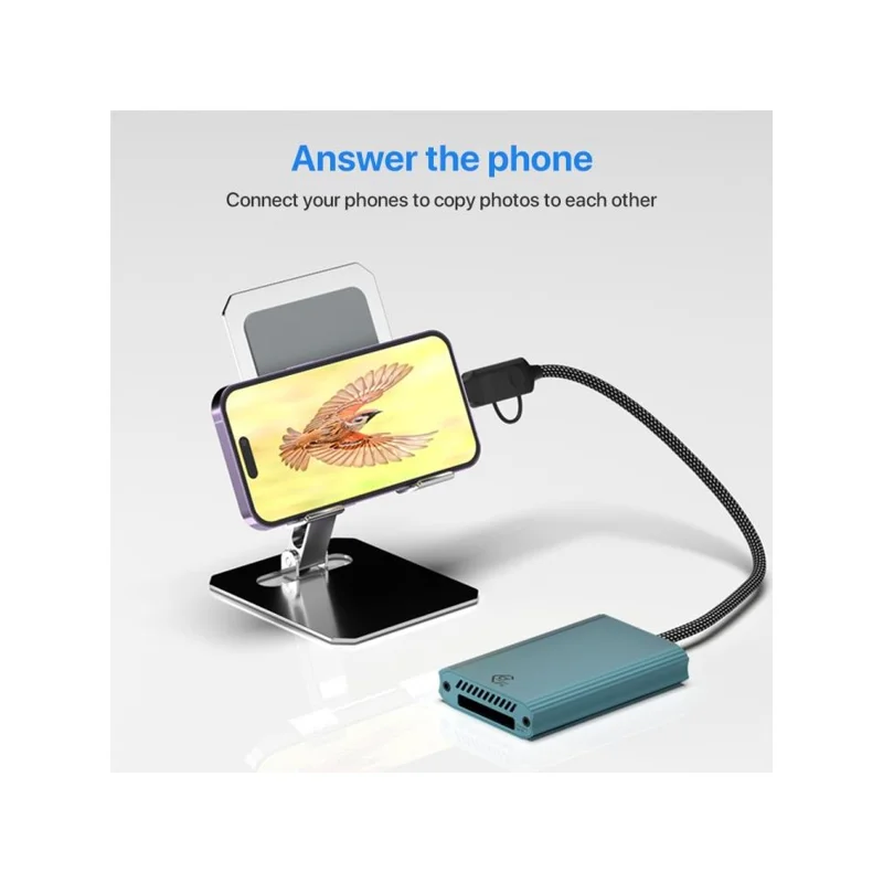 Кардридер Type-C / USB для карт памяти CFexpress Type-B, 2-в-1, высокоскоростной 10 Гбит/с - Зеленый