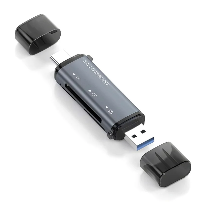 ADS-318 USB A / Type C zu CF / TF / SD Speicherkarten-Kartenleser Hochgeschwindigkeits-Datenübertragungsadapter