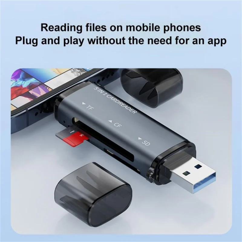 ADS-318 USB A / Type C zu CF / TF / SD Speicherkarten-Kartenleser Hochgeschwindigkeits-Datenübertragungsadapter